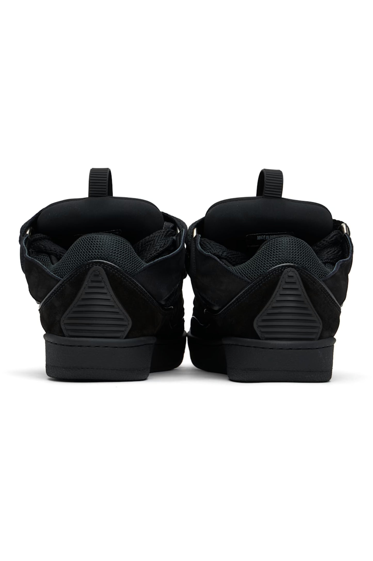 LANVIN Black Curb Leather Sneakers