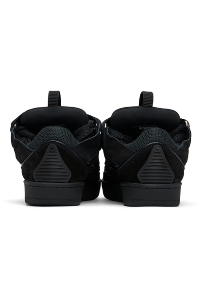 LANVIN Black Curb Leather Sneakers